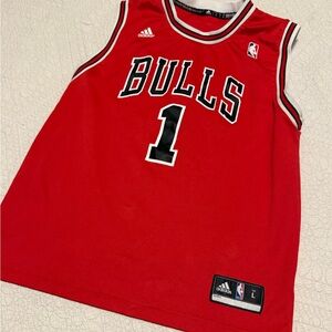 adidas Red & Black Chicago Bulls #1 Kids Basketball Jersey
